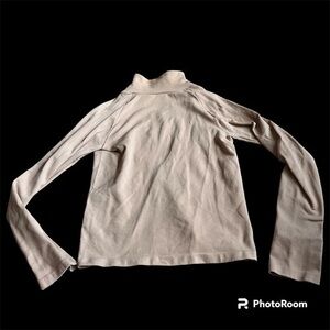 Nude stretch free people turtleneck long sleeve shirt with open key hole back